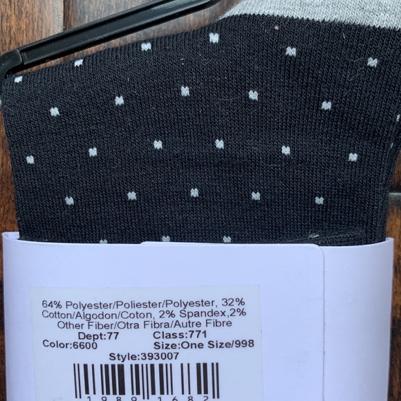 LOFT Black and White Polka Dot Knee Socks New With Tag - Picture 6 of 12